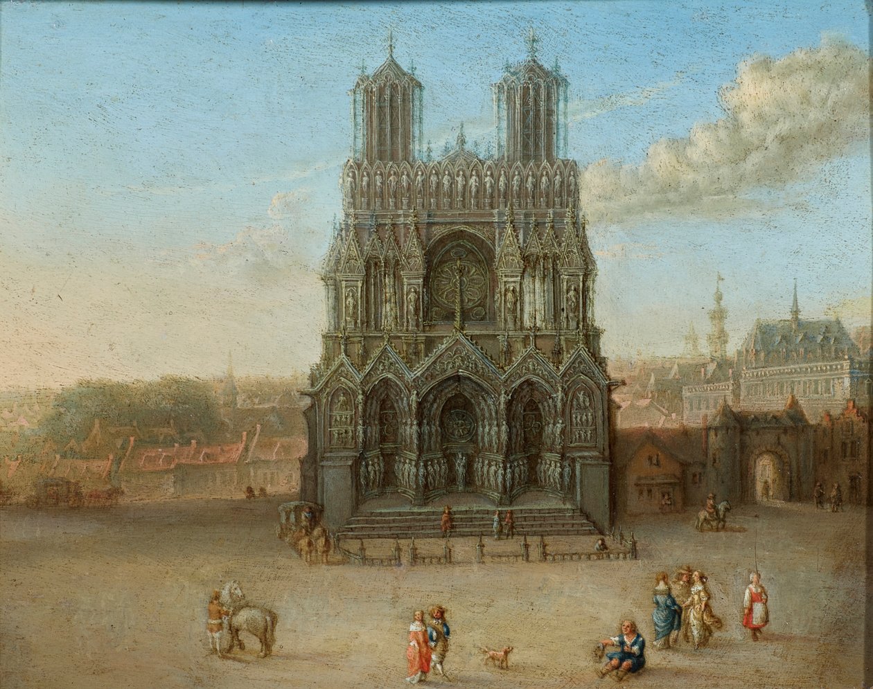 View of the Cathedral of Reims by Gillis Neyts