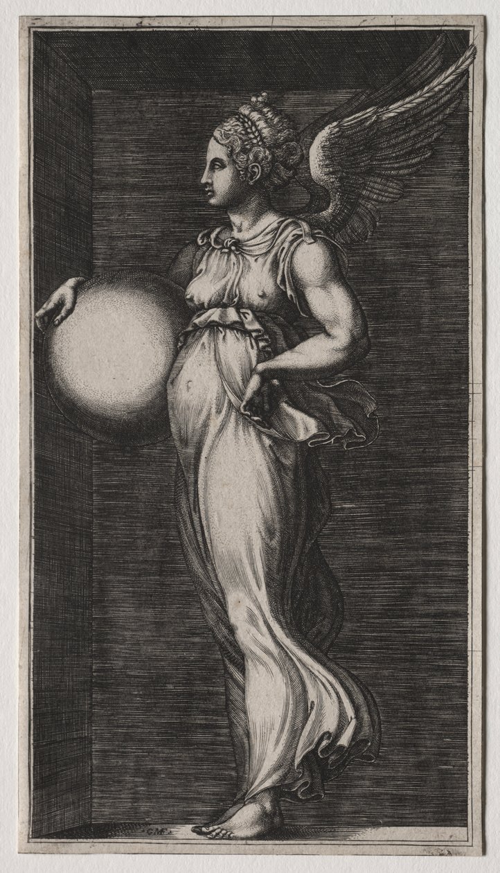 Allegorical Figure Holding a Sphere by Giorgio Ghisi