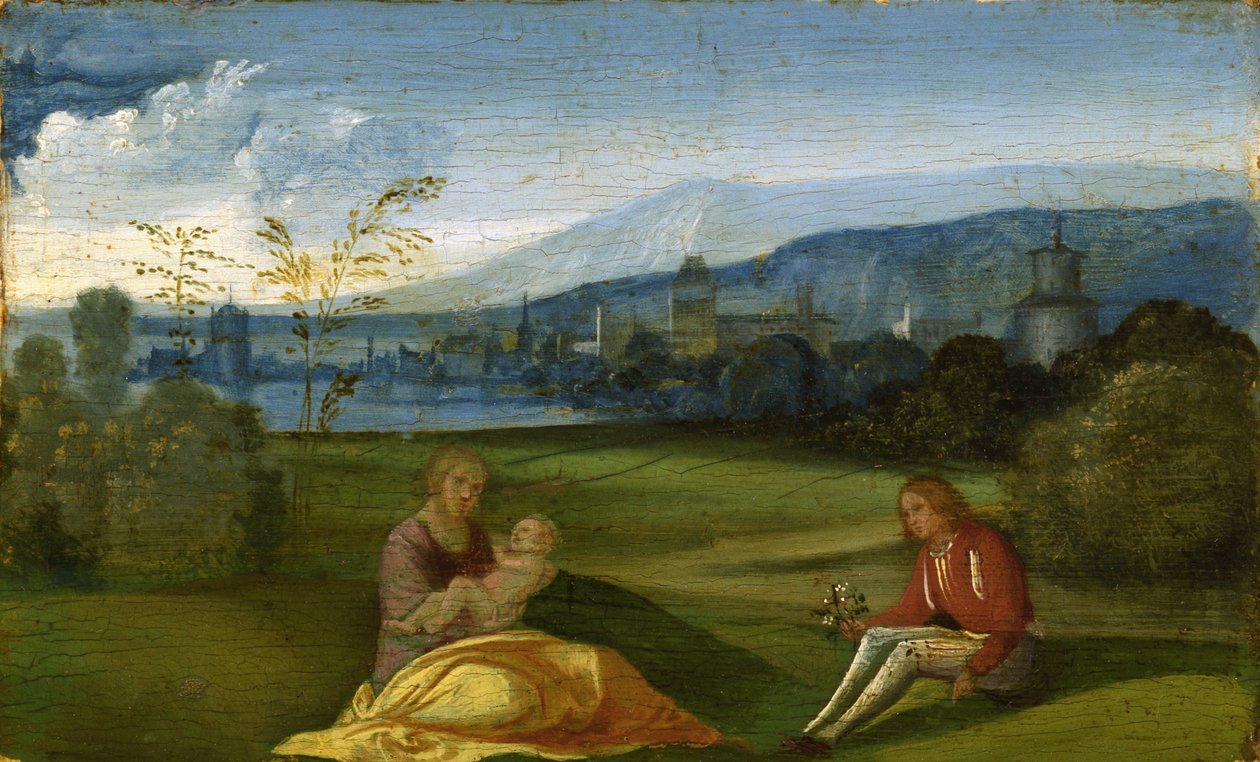 Idyllic Pastoral Landscape by Giorgione da Castelfranco