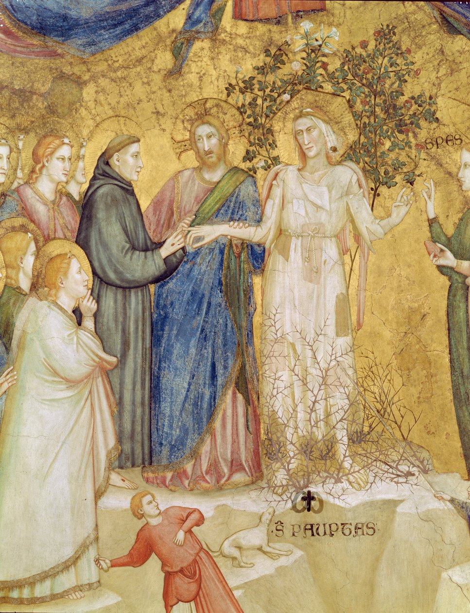 Christ Blesses the Mystic Marriage of St. Francis with Poverty, 1330 by Giotto di Bondone