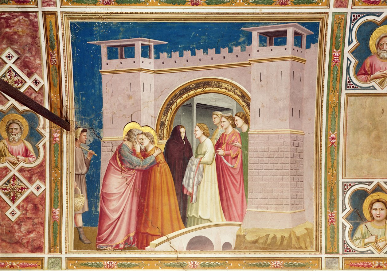 The Meeting of Joachim and Anne at the Golden Gate, c.1305 by Giotto di Bondone