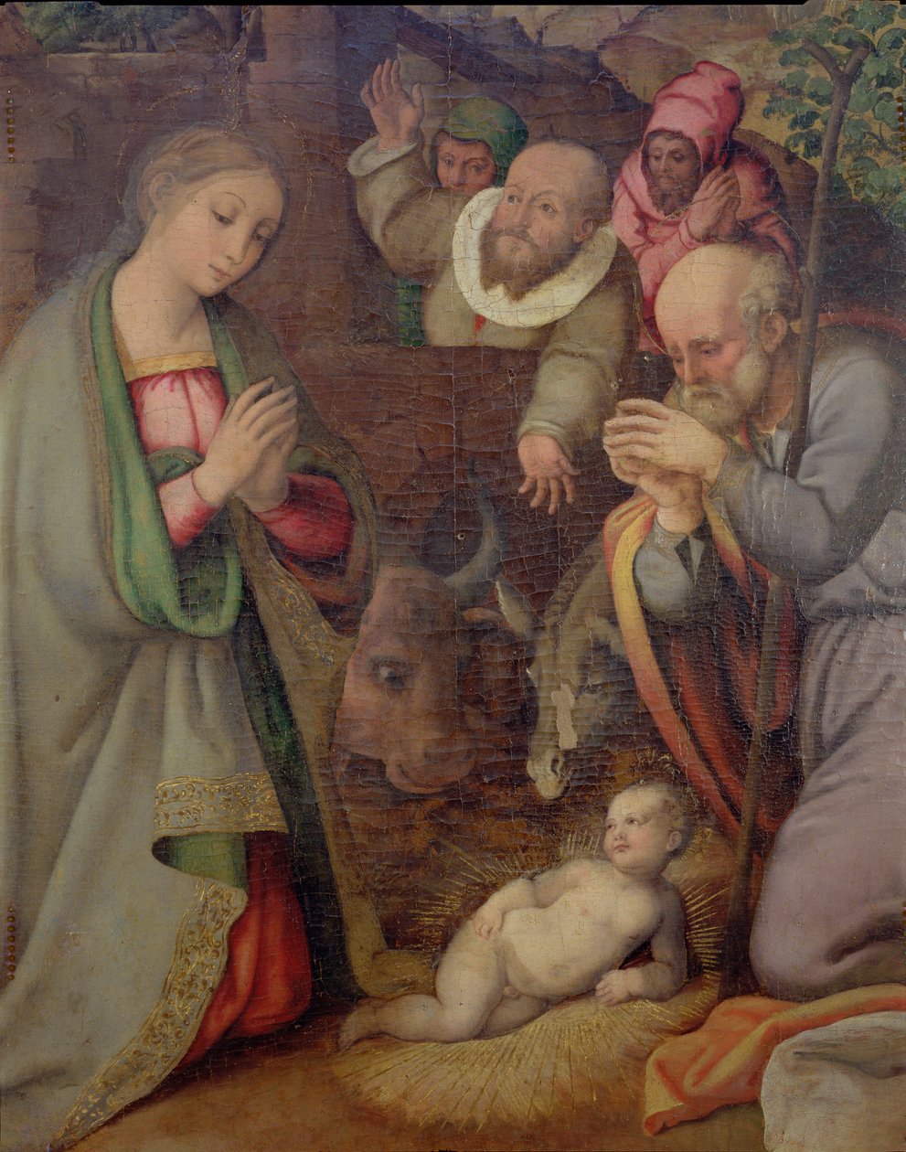The Nativity (detail) by Giovan Filippo Crescuolo