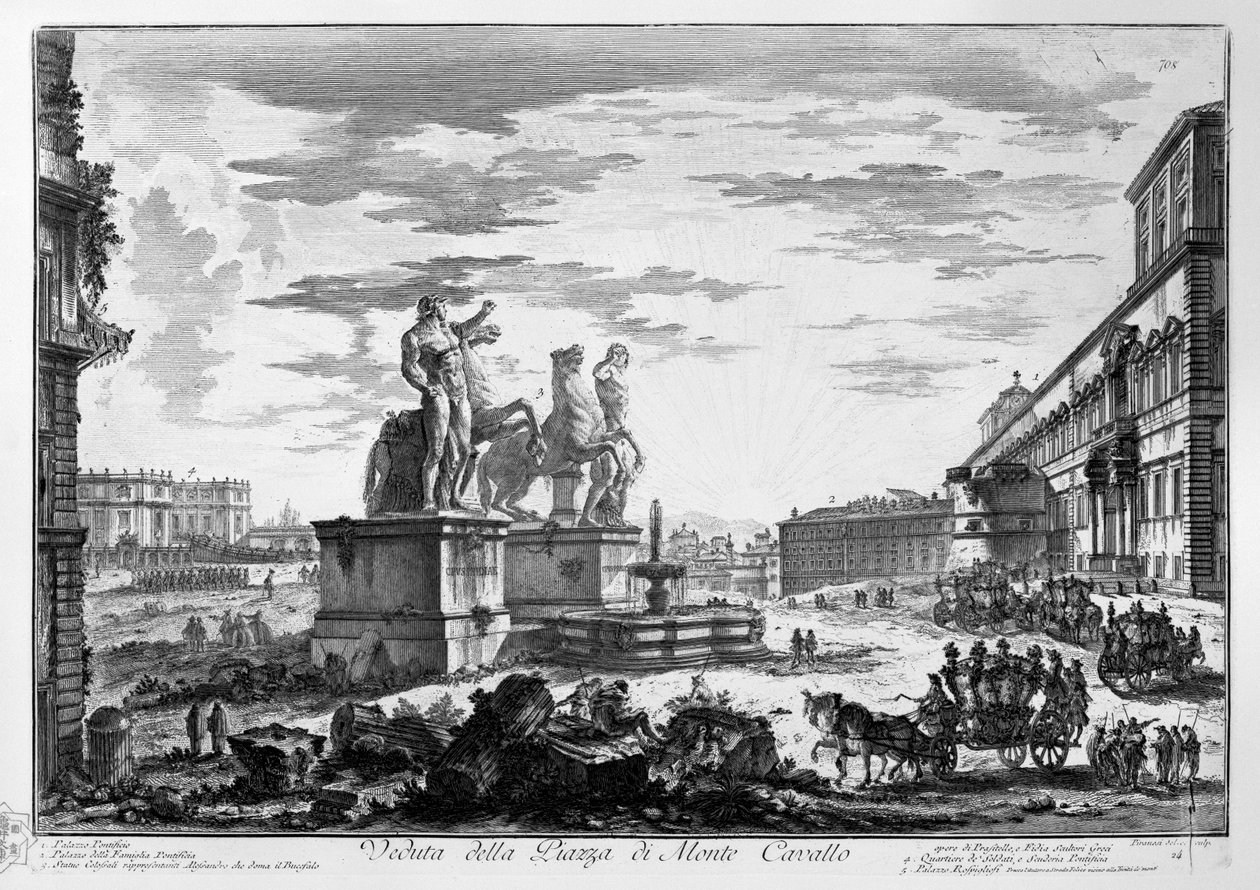 View of the Piazza di Monte Cavallo by Giovanni Battista Piranesi