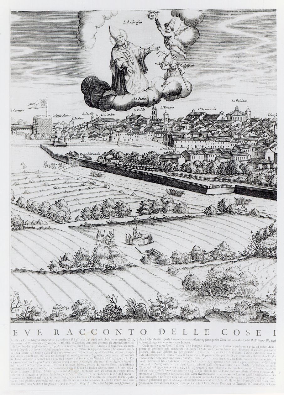 A Section of a Map of Milan by Giovanni Battista Bonacina