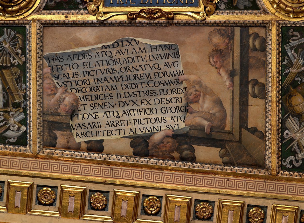 Putti with Scroll and Writing by Giovanni Battista Naldini