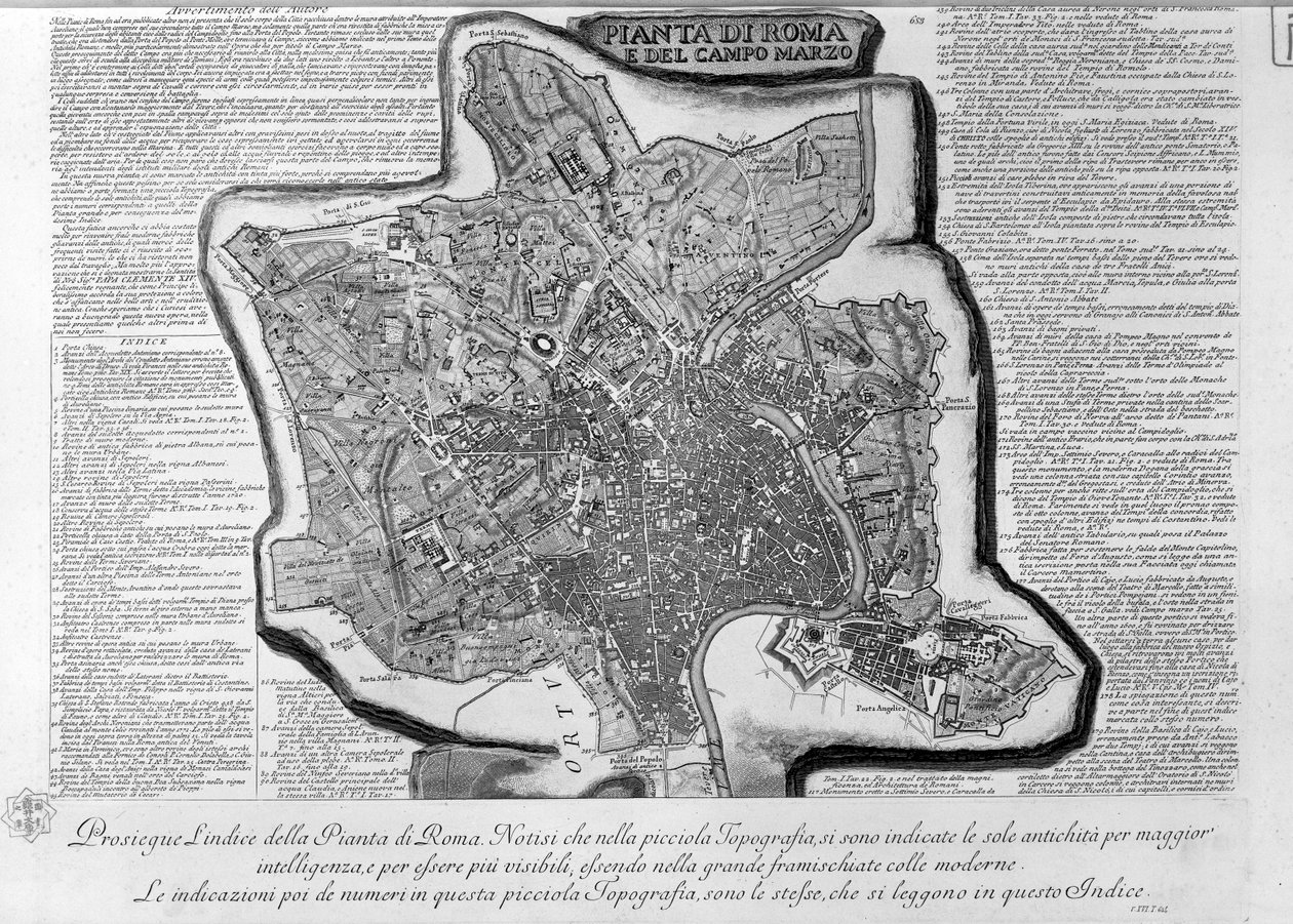 Map of Rome, Part 1 by Giovanni Battista Piranesi