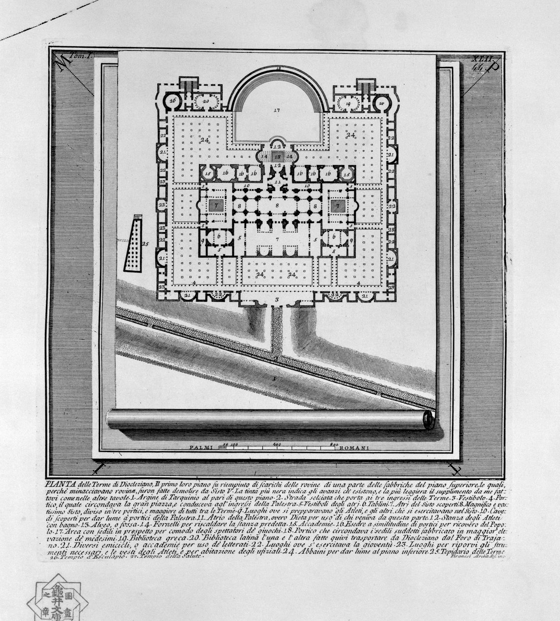 Plan of the Baths of Diocletian (Rome) by Giovanni Battista Piranesi