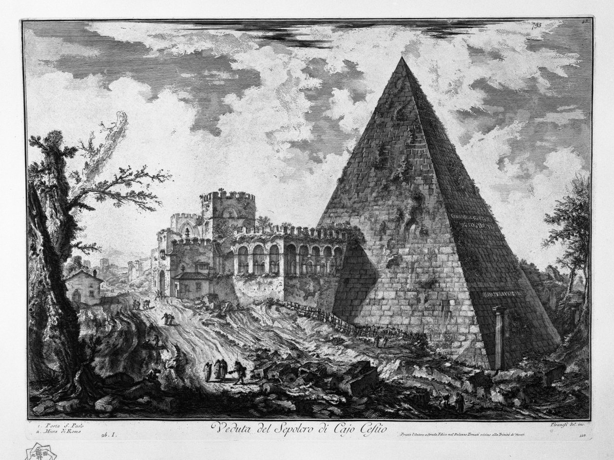 View of the Tomb of Caius Cestius by Giovanni Battista Piranesi
