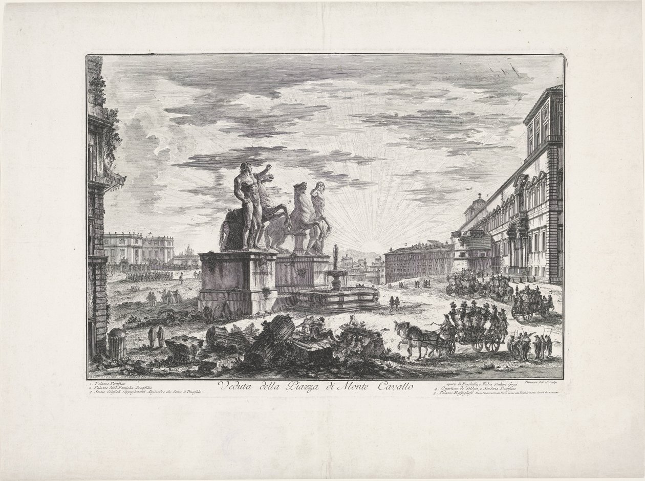 View of Monte Cavallo Square by Giovanni Battista Piranesi
