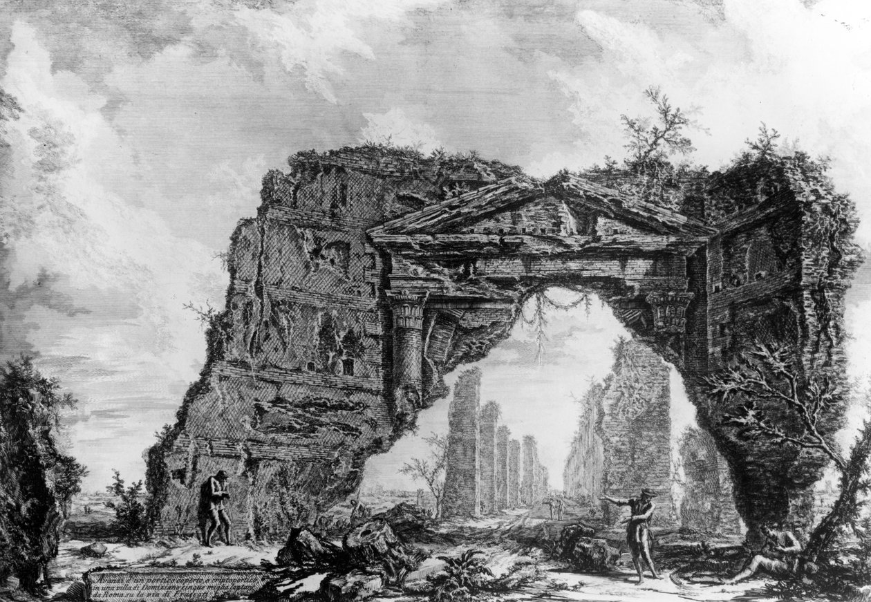 View of the Ruined Portico of the Villa dei Sette Bassi, from the 