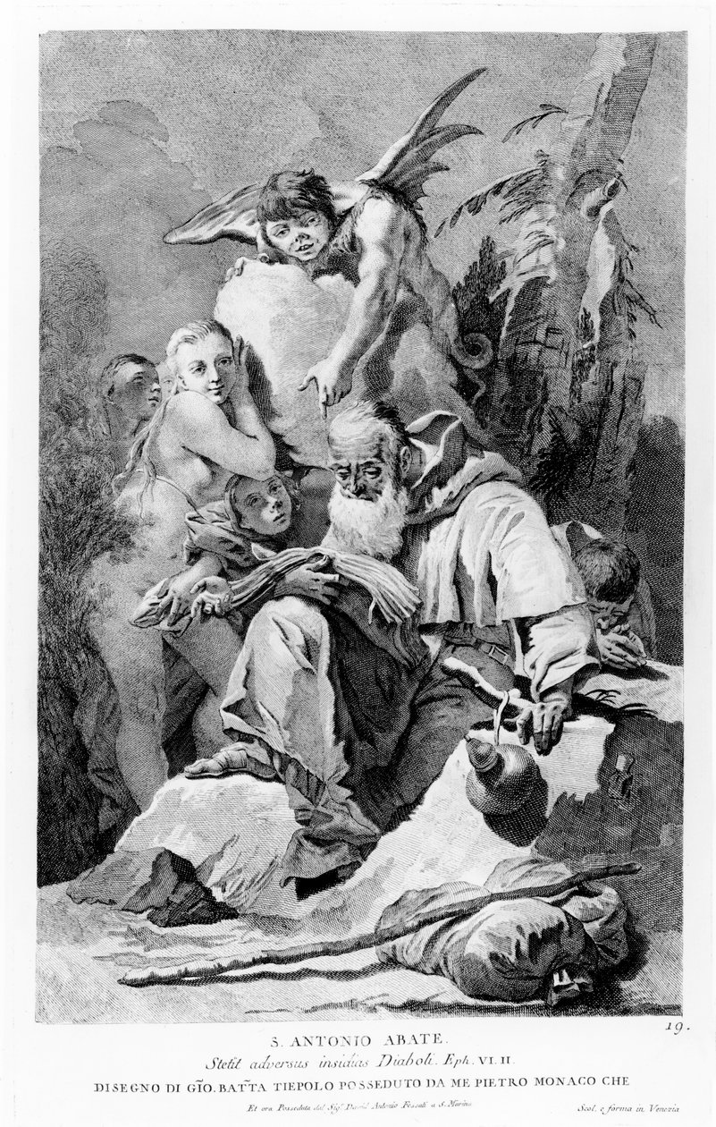 St. Anthony Abbot enduring the temptations of the Devil by Giovanni Battista Tiepolo