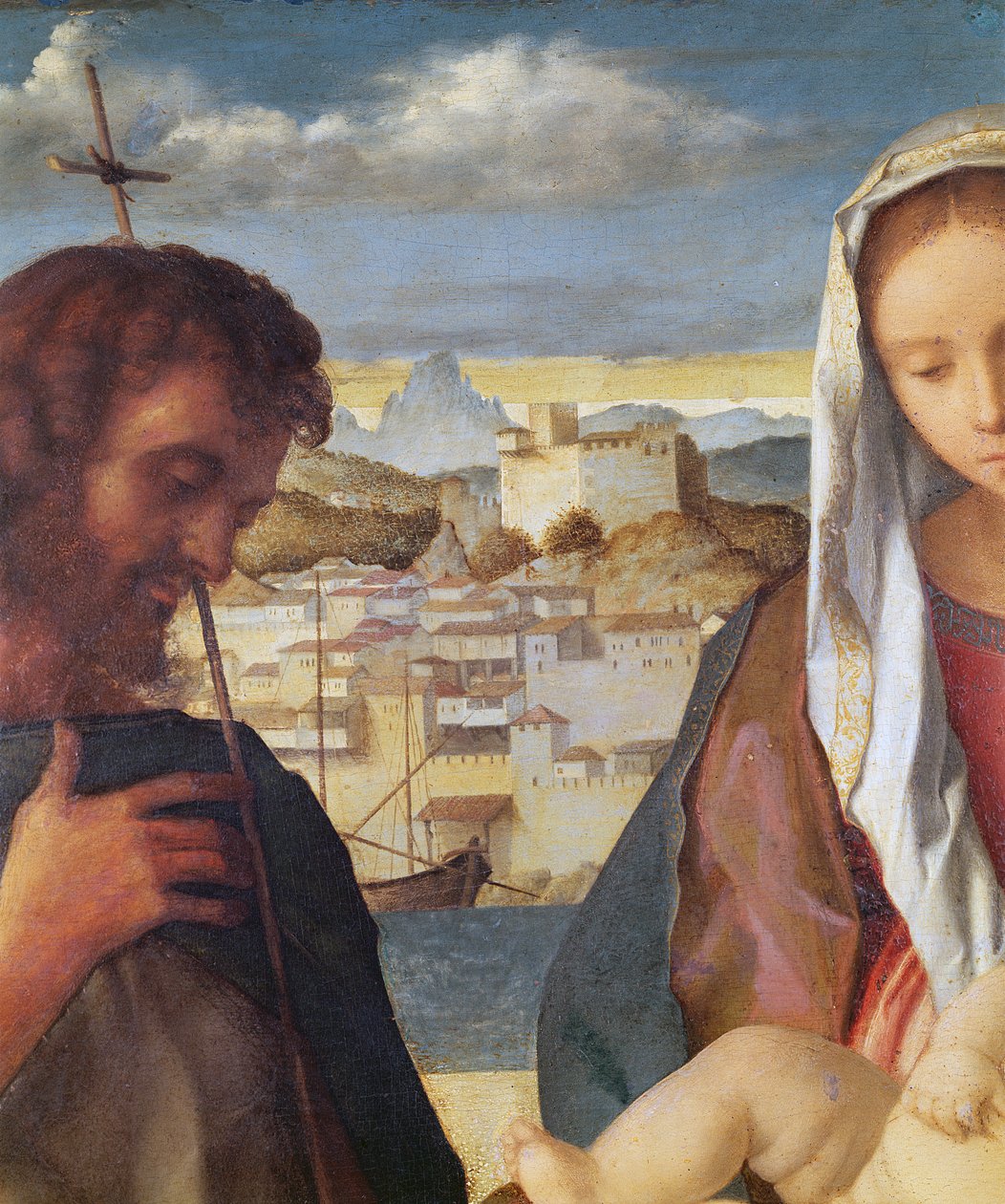 Madonna and Child with St. John the Baptist and a Saint (detail) by Giovanni Bellini