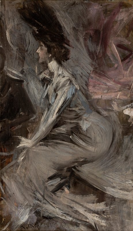 Sitting Lady The Talk by Giovanni Boldini