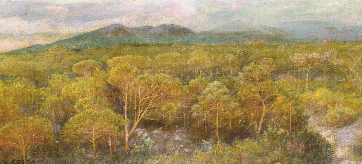 A Dying Kiss in the Fragrant Pine Forest by Giovanni Costa