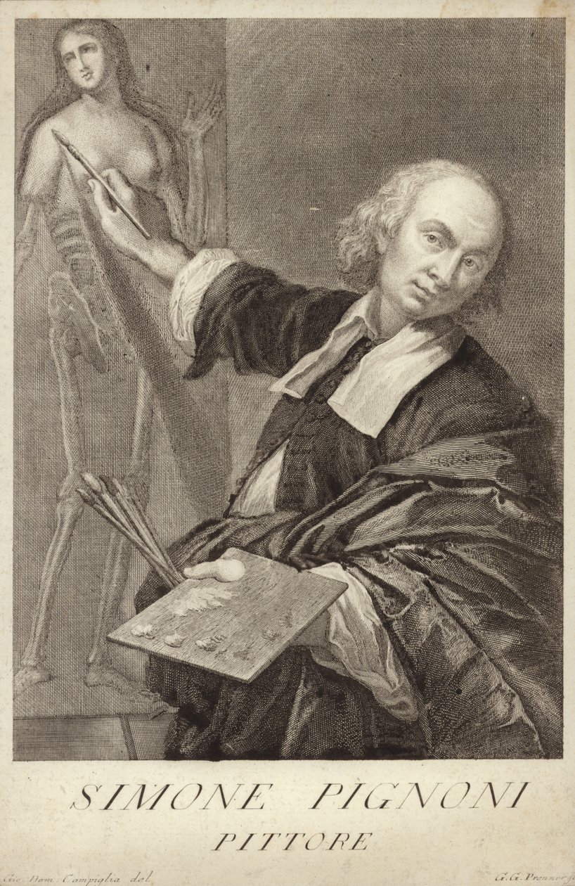 Simone Pignoni, Italian Painter by Giovanni Domenico Campiglia