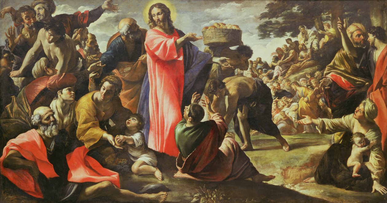 The Multiplication of the Loaves and Fishes, 1620-5 by Giovanni Lanfranco