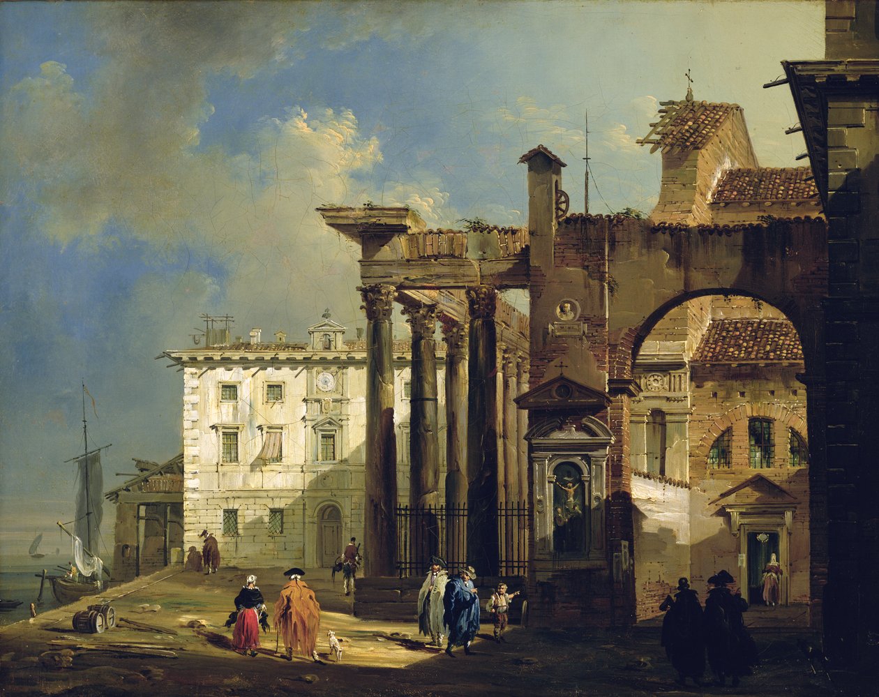 The Portico of the Church of San Lorenzo in Milan by Giovanni Migliara