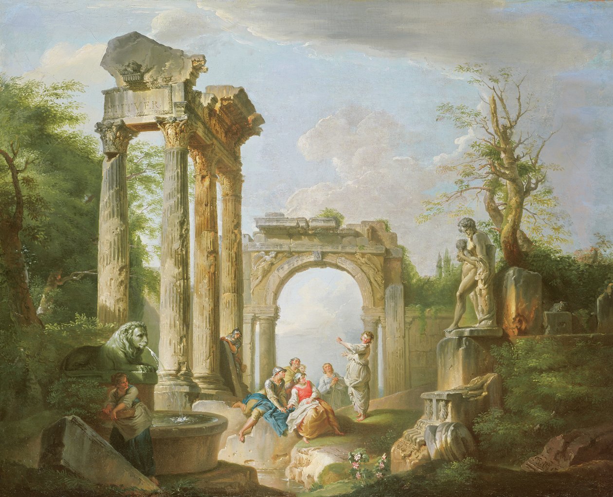 Arcadian Scene, 18th Century by Giovanni Paolo Pannini