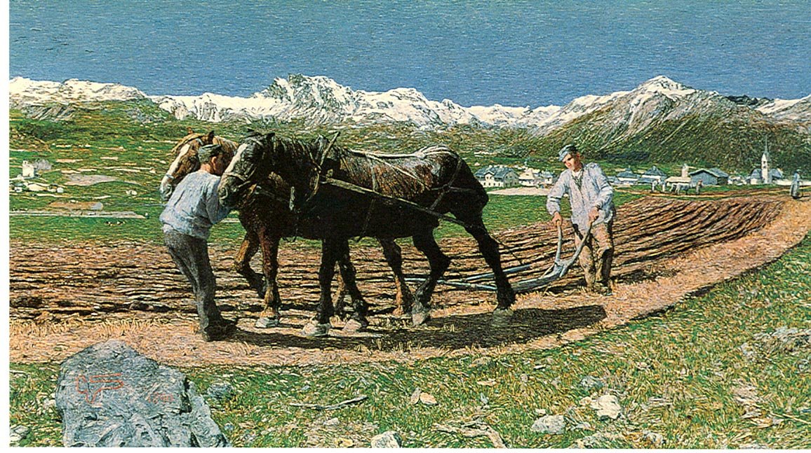 Plowing by Giovanni Segantini