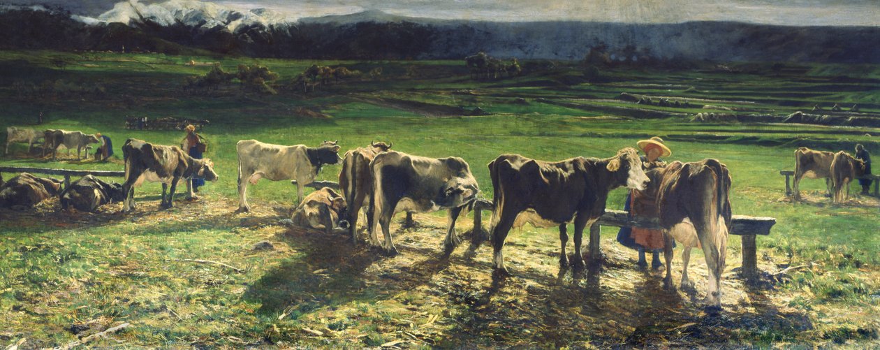 Grazing, 1886 by Giovanni Segantini