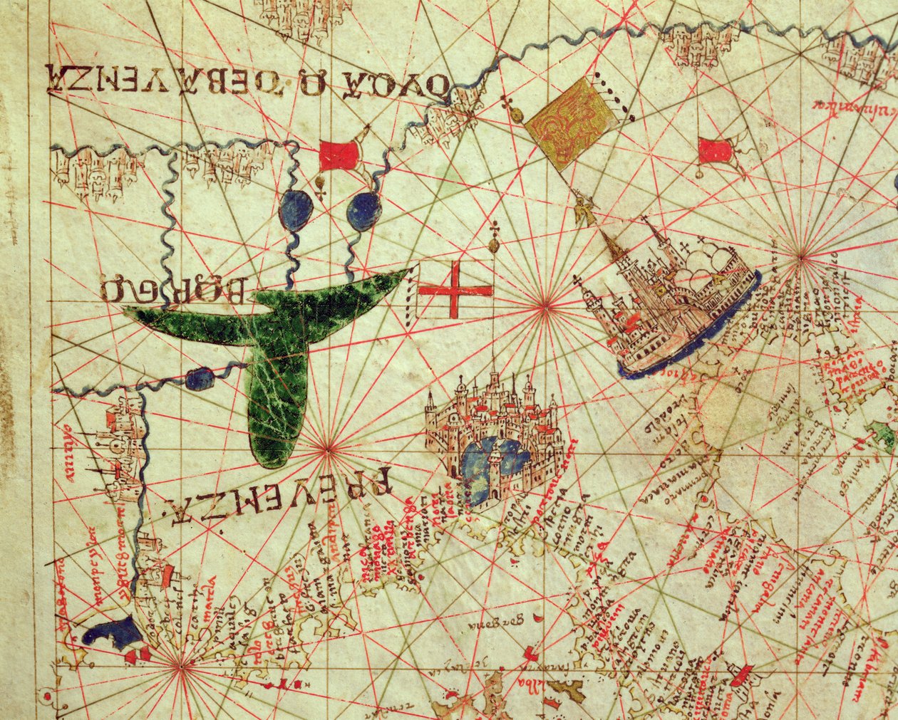 Provence and Northern Italy, from a Nautical Atlas by Giovanni Xenodocus da Corfu