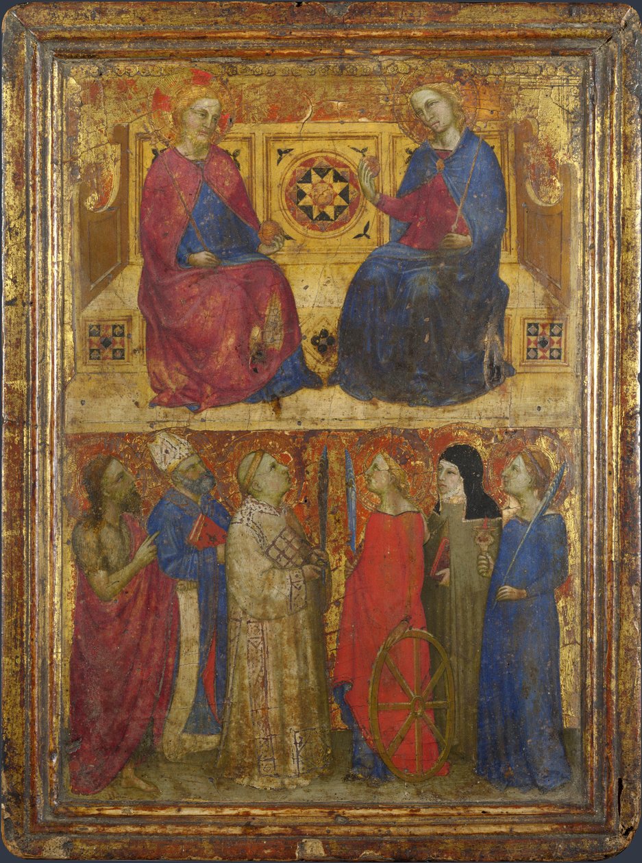 Christ and the Virgin and Six Saints by Giovanni da Milano