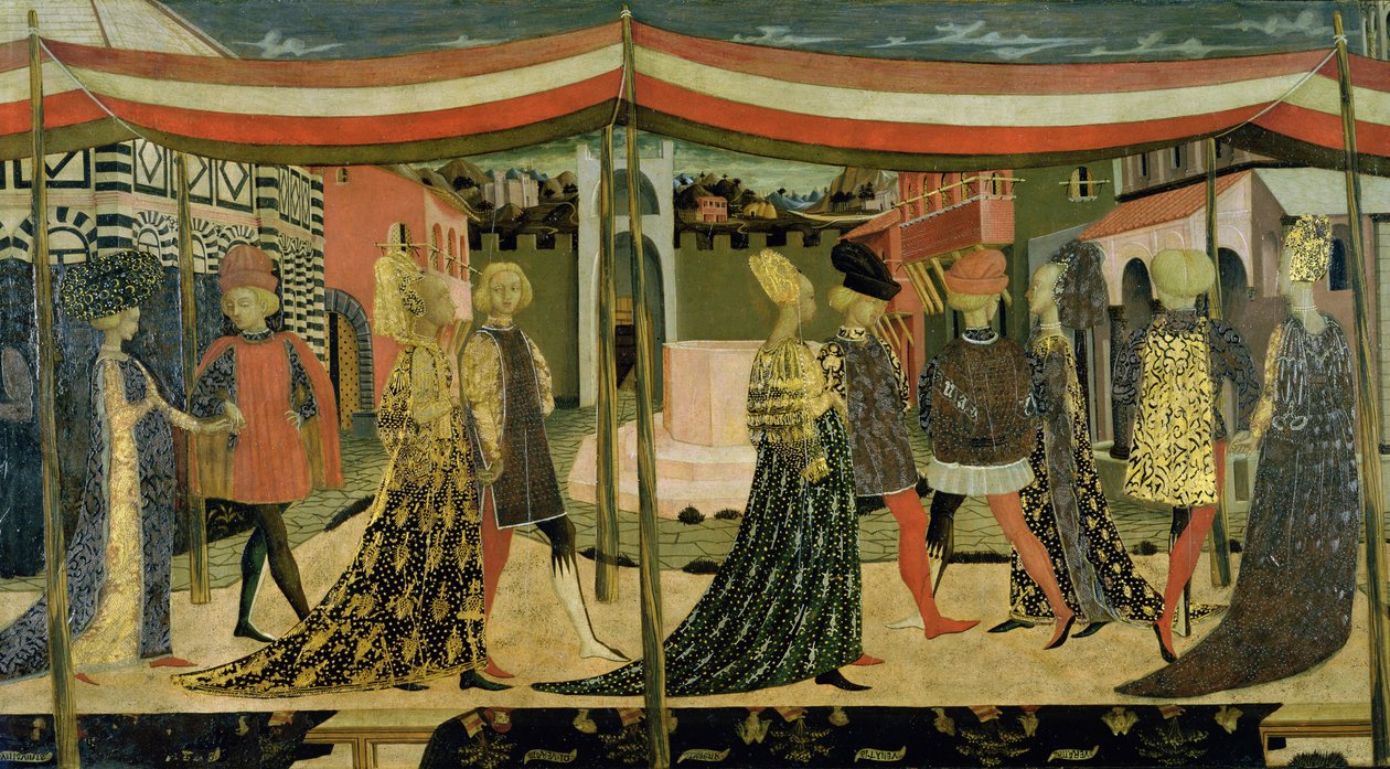 Center panel of the Adimari Cassone (detail) by Giovanni di Ser Giovanni
