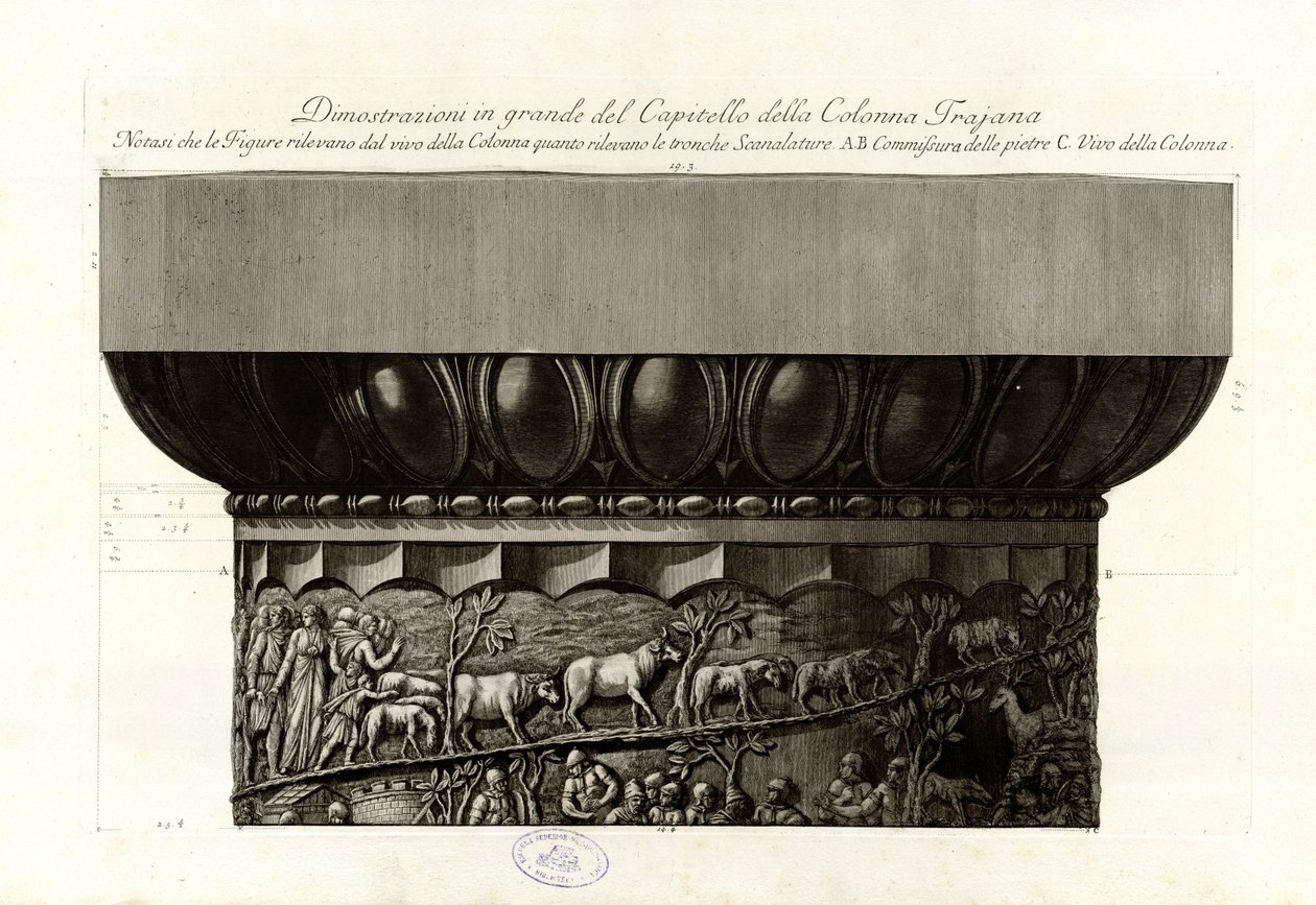 Demonstrations in Large of the Capital of the Trajan Column by Giovanni Battista Piranesi
