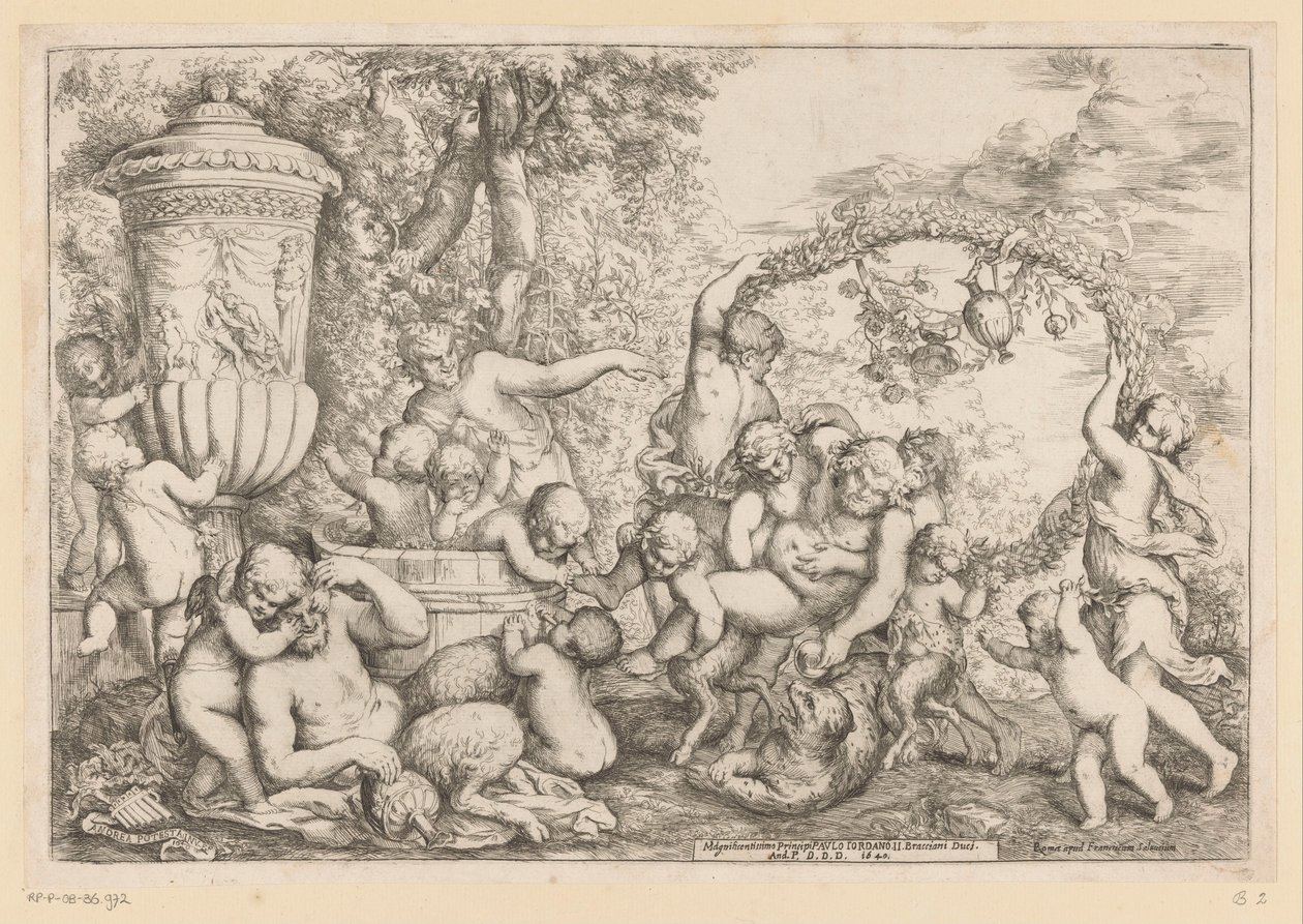 Bacchanal with Silenus by Giovanni Andrea Podesta