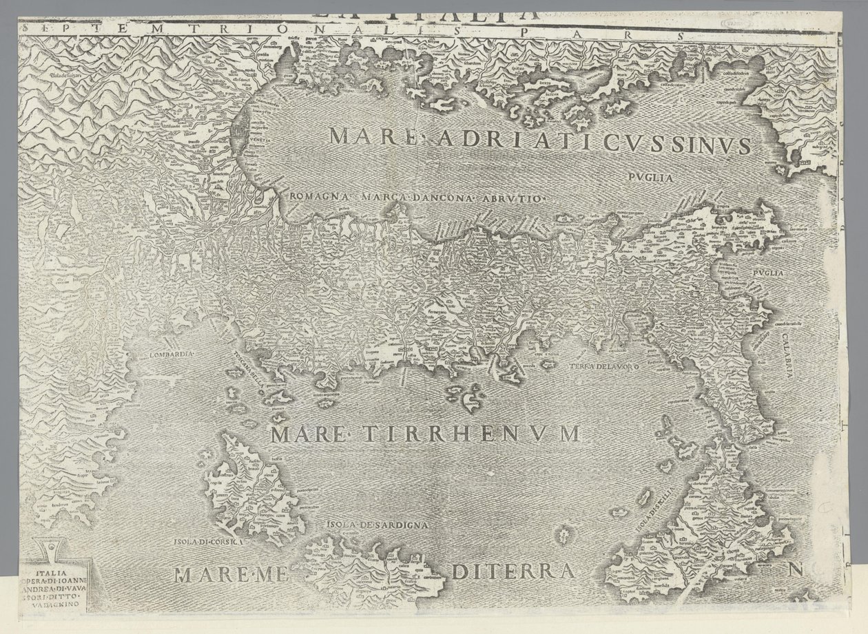 Map of Italy by Giovanni Andrea Vavassore