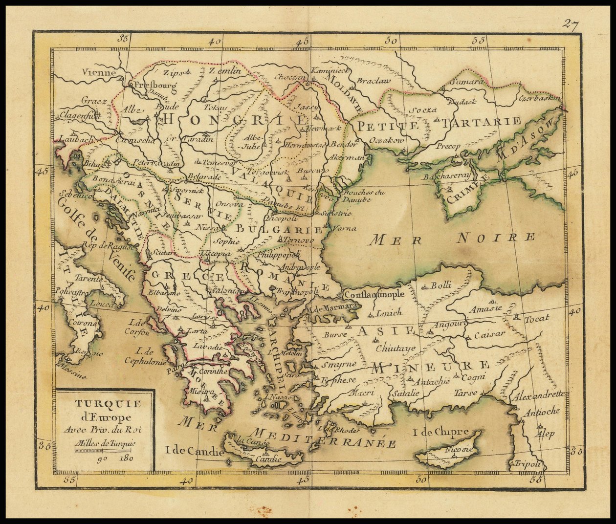 1762 map - Turkey in Europe by Giovanni Antonio Rizzi Zannoni
