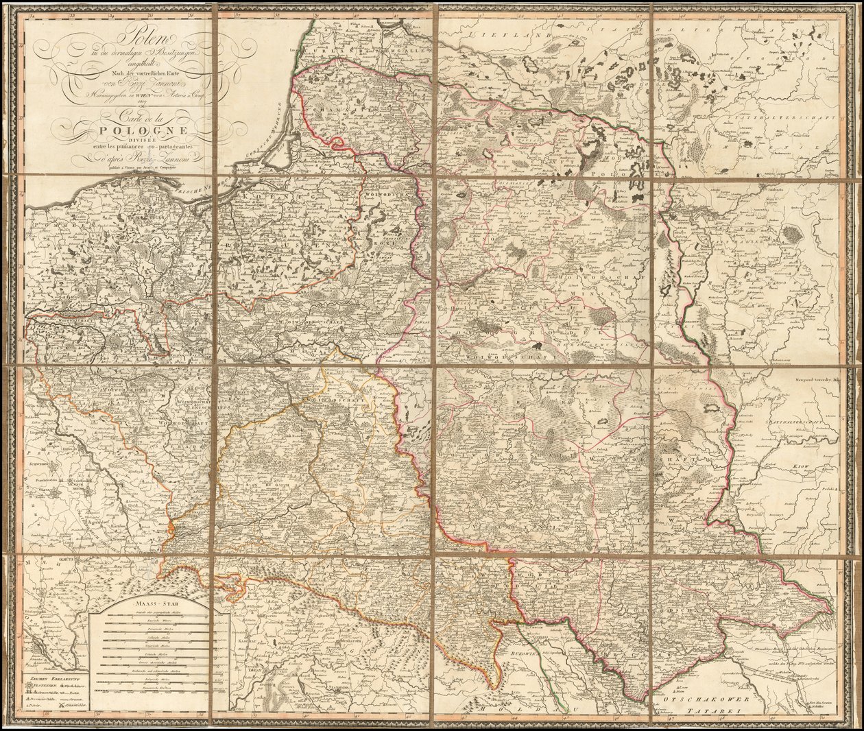1807 Map of Poland by Giovanni Antonio Rizzi Zannoni