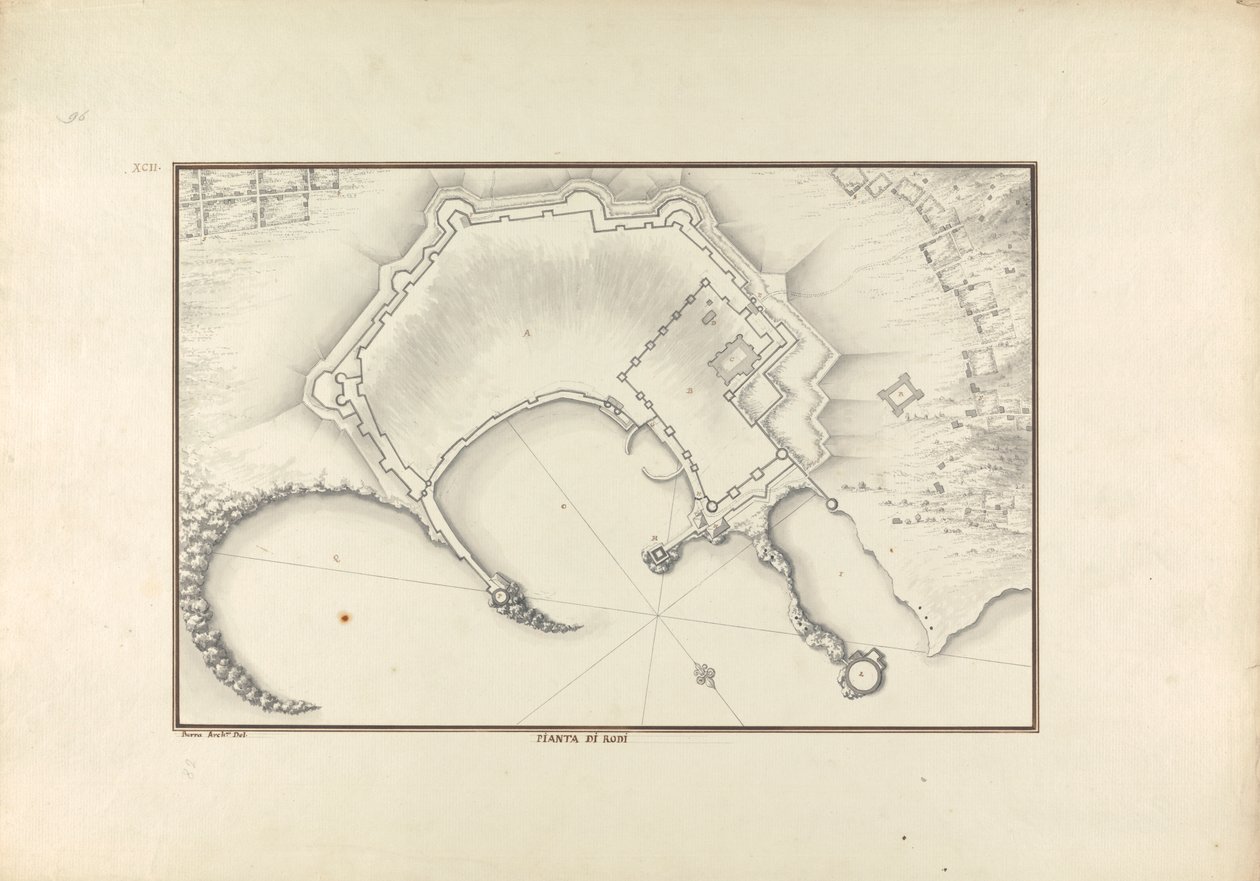 Map of Rhodes by Giovanni Battista Borra