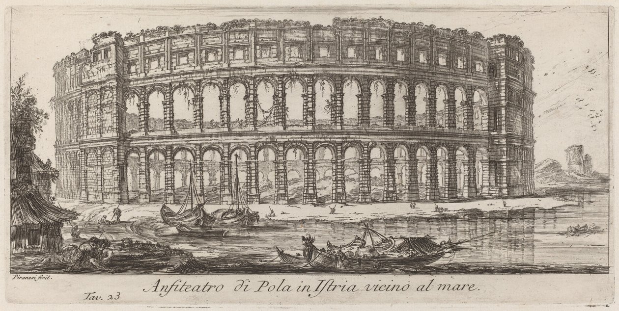 Amphitheater of Pula in Istria by Giovanni Battista Piranesi