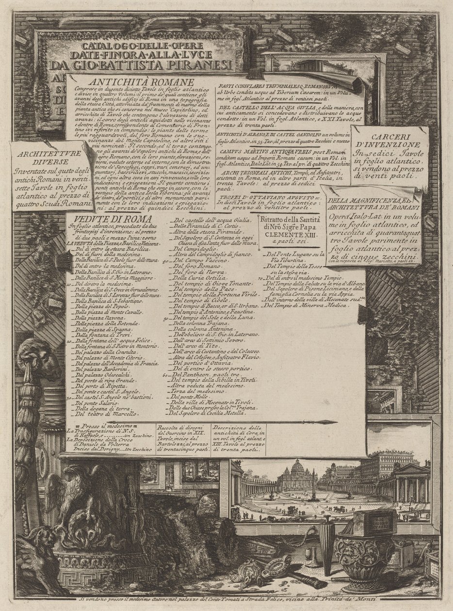 Catalog of Works by Giovanni Battista Piranesi