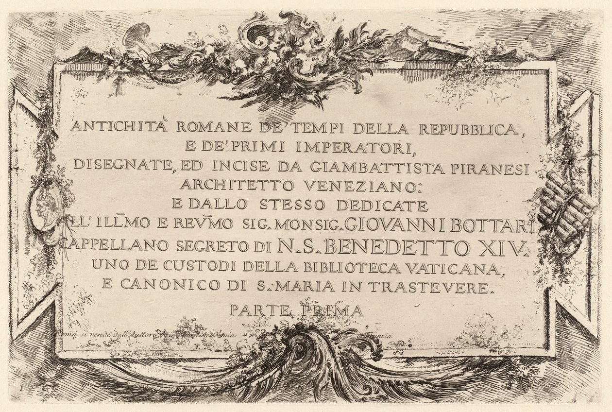 Frontispiece by Giovanni Battista Piranesi