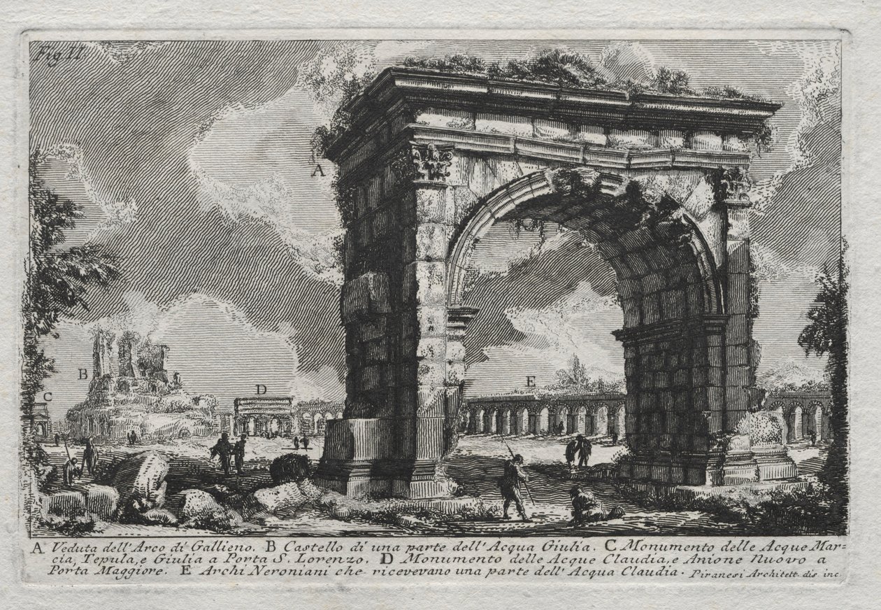 View of the Arch of Gallienus by Giovanni Battista Piranesi