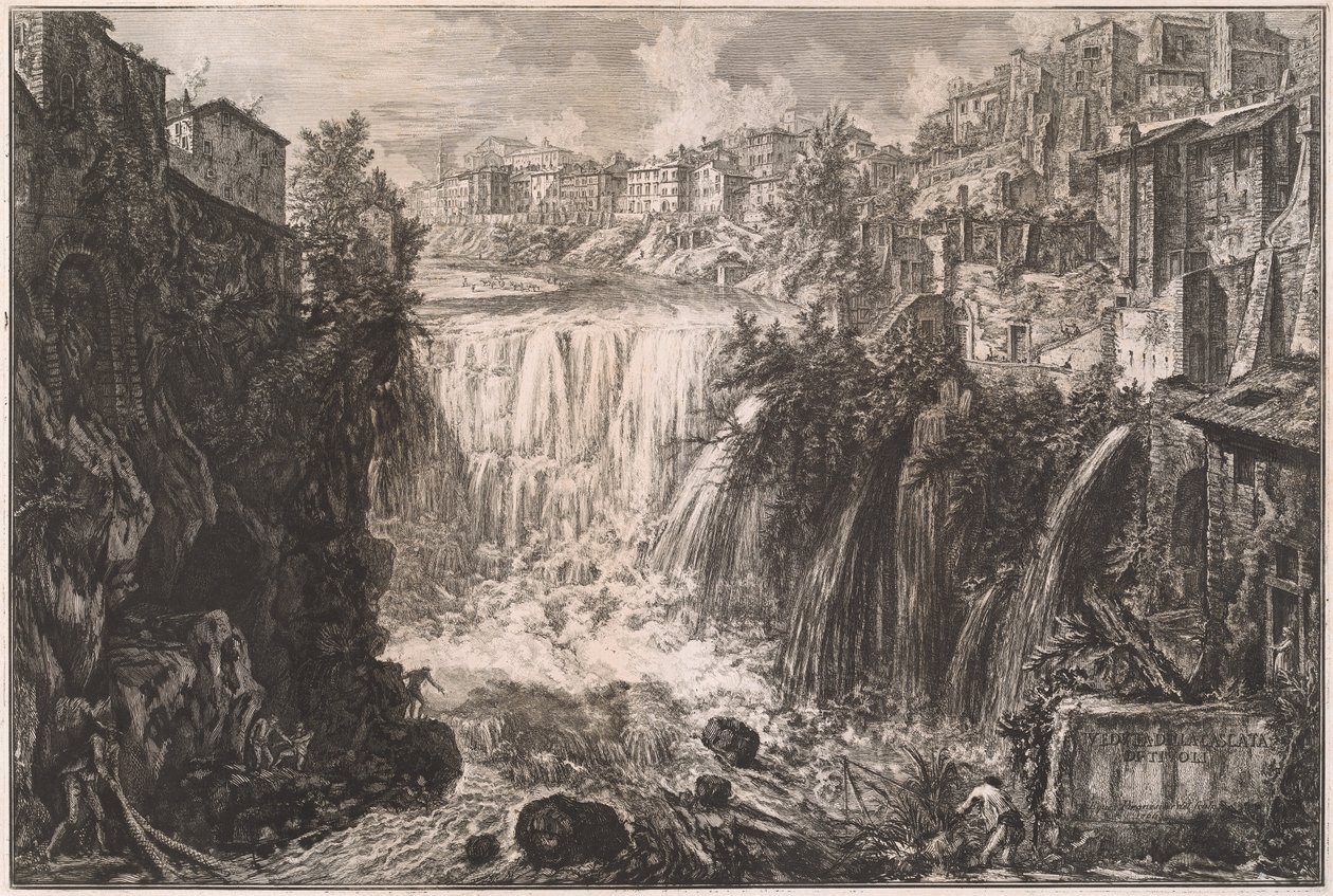 View of the Tivoli Waterfall by Giovanni Battista Piranesi