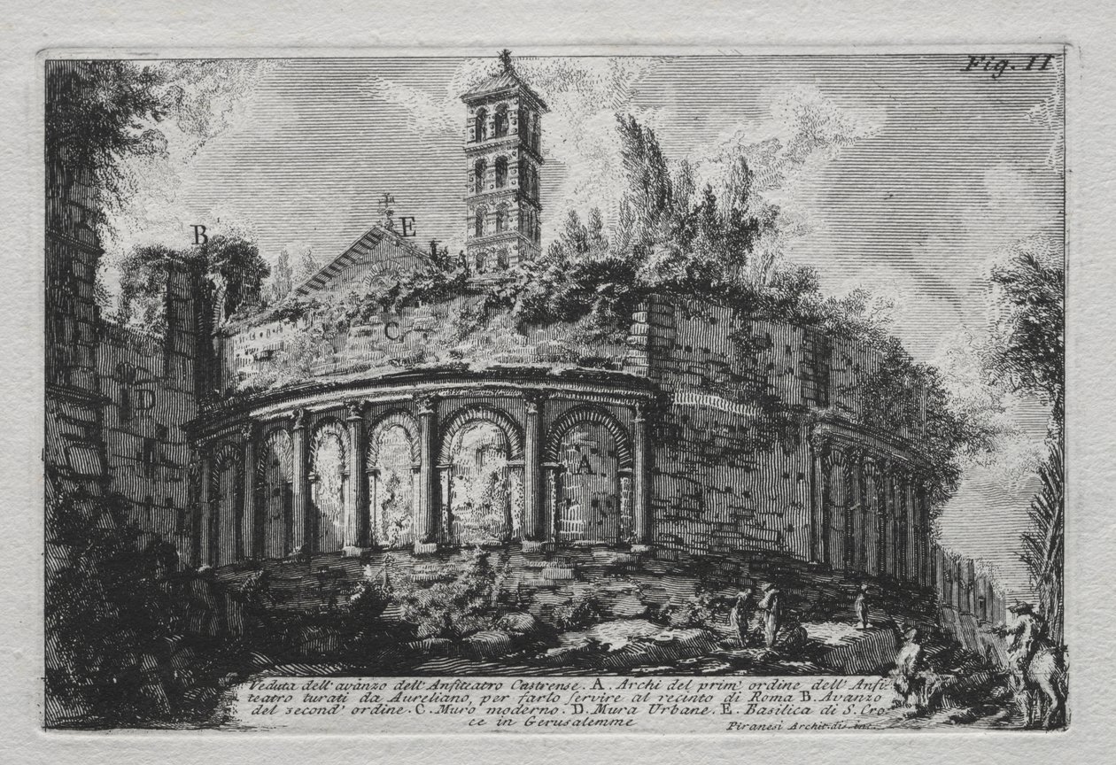 View of the Remains of the Castrense Amphitheater by Giovanni Battista Piranesi