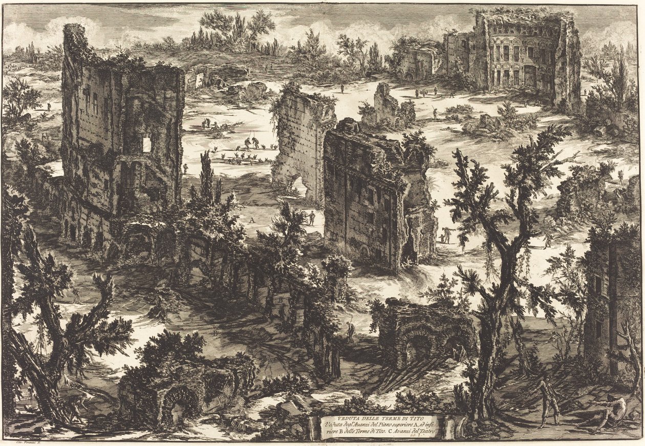 View of the Baths of Titus by Giovanni Battista Piranesi