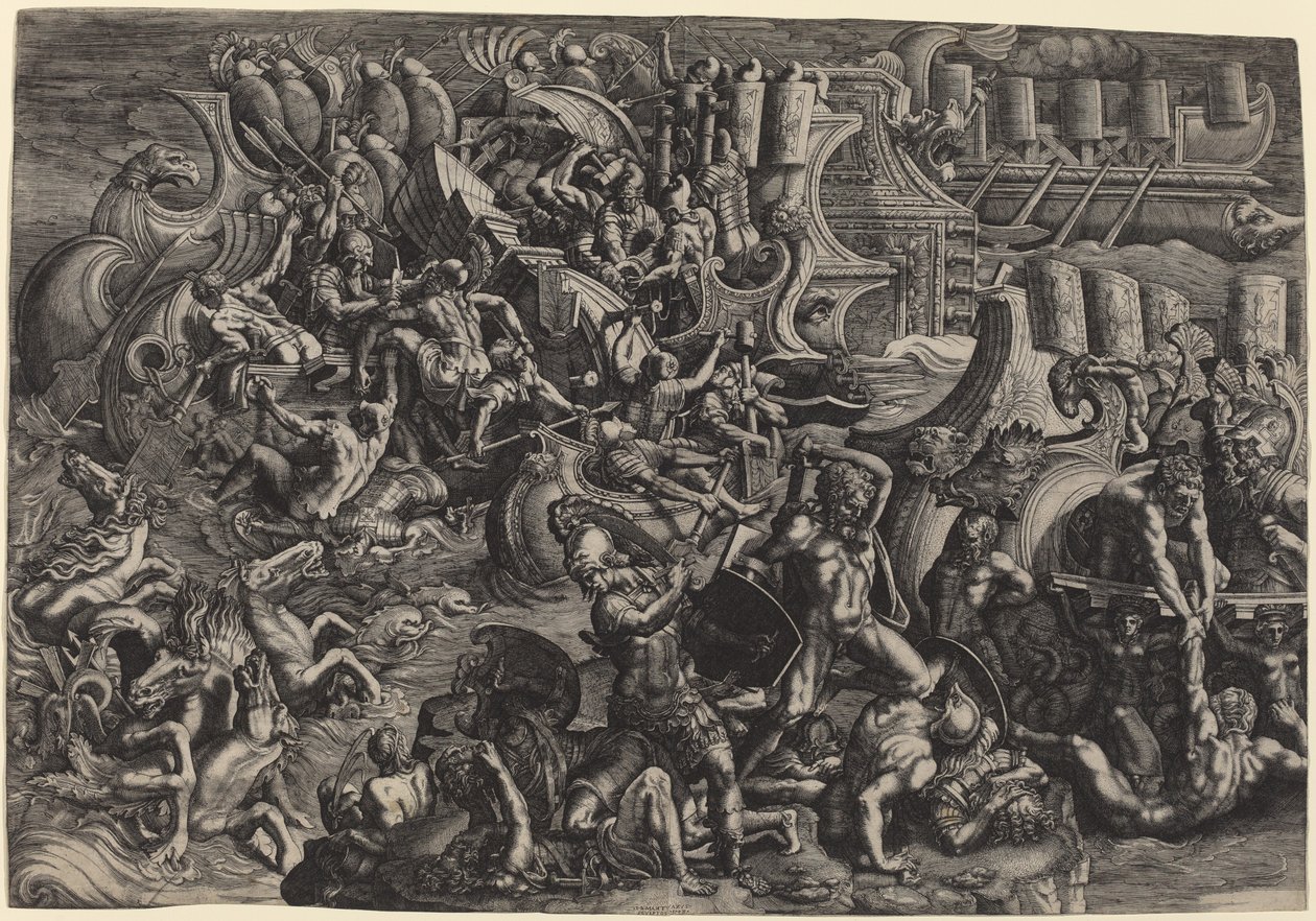 The Trojans Repulsing the Greeks by Giovanni Battista Scultori