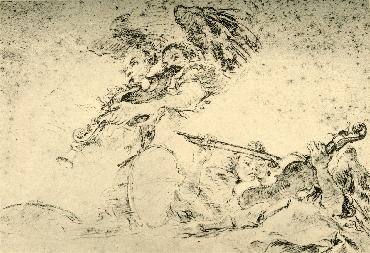 Angels Playing Musical Instruments by Giovanni Battista Tiepolo