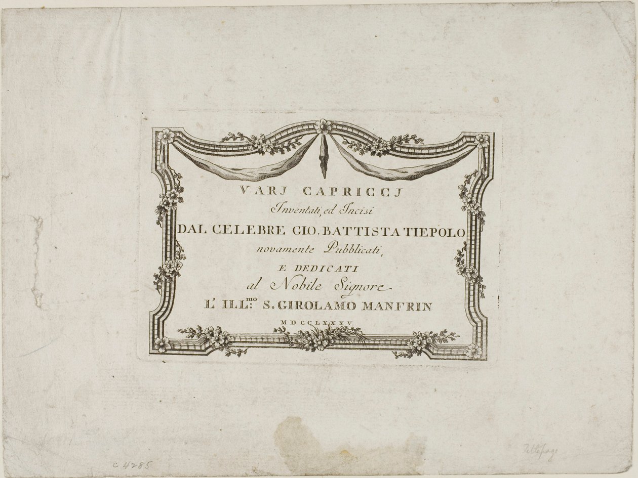 Frontispiece from Capricci by Giovanni Battista Tiepolo