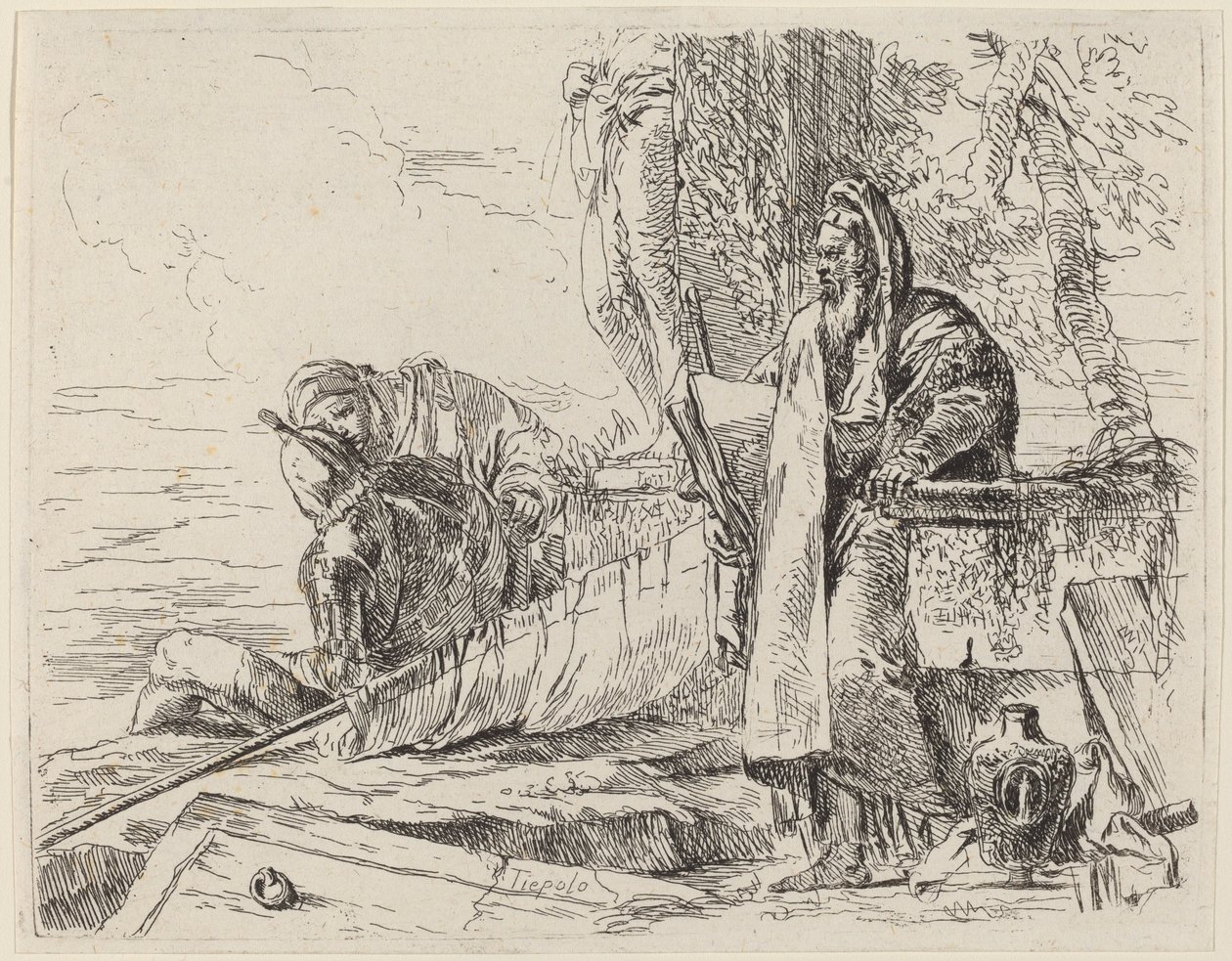 Standing Philosopher and Two Other Figures by Giovanni Battista Tiepolo