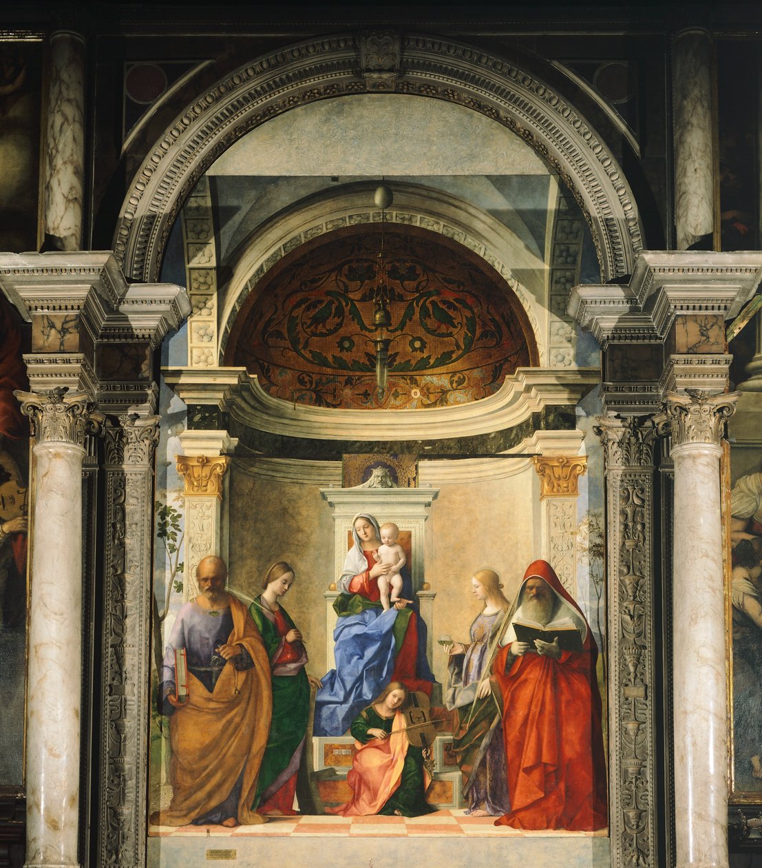 Madonna between four Saints by Giovanni Bellini