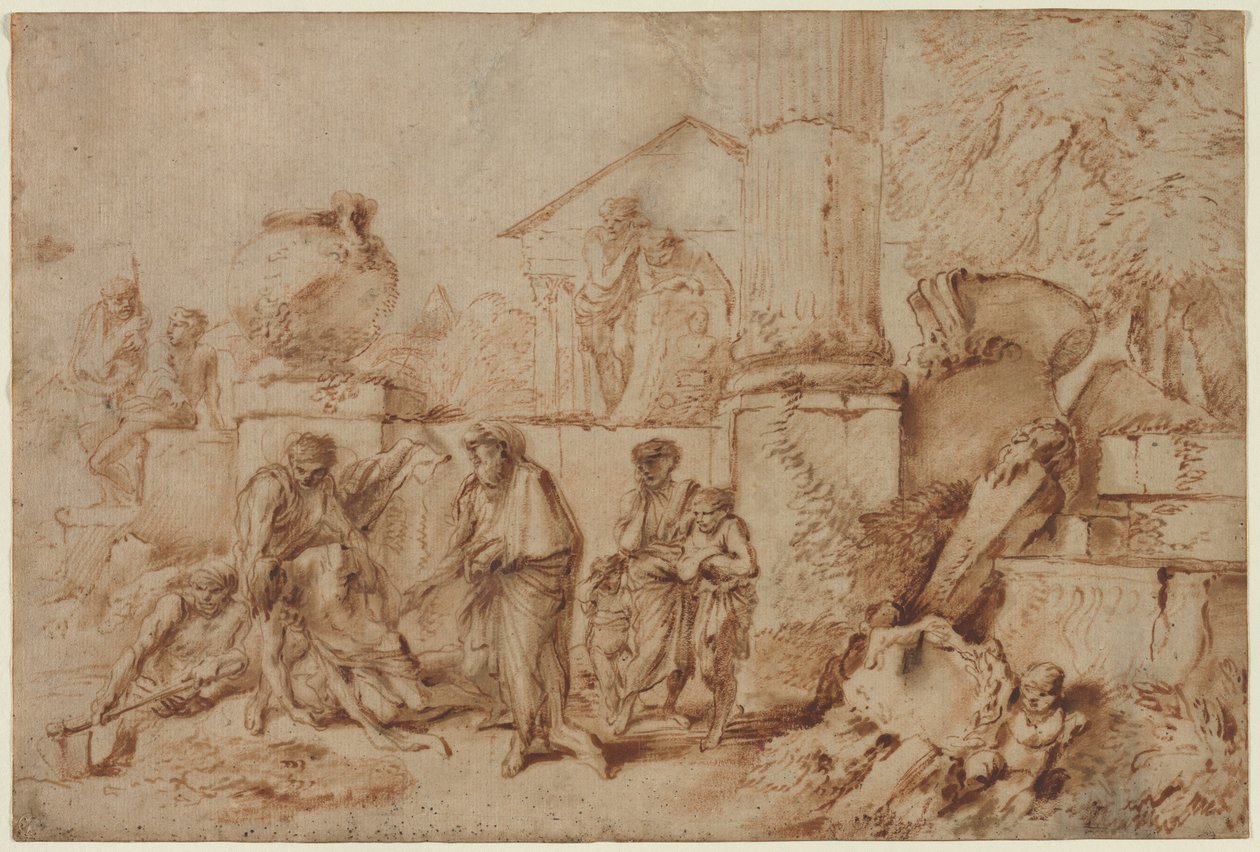 Tobit Burying the Dead by Giovanni Benedetto Castiglione