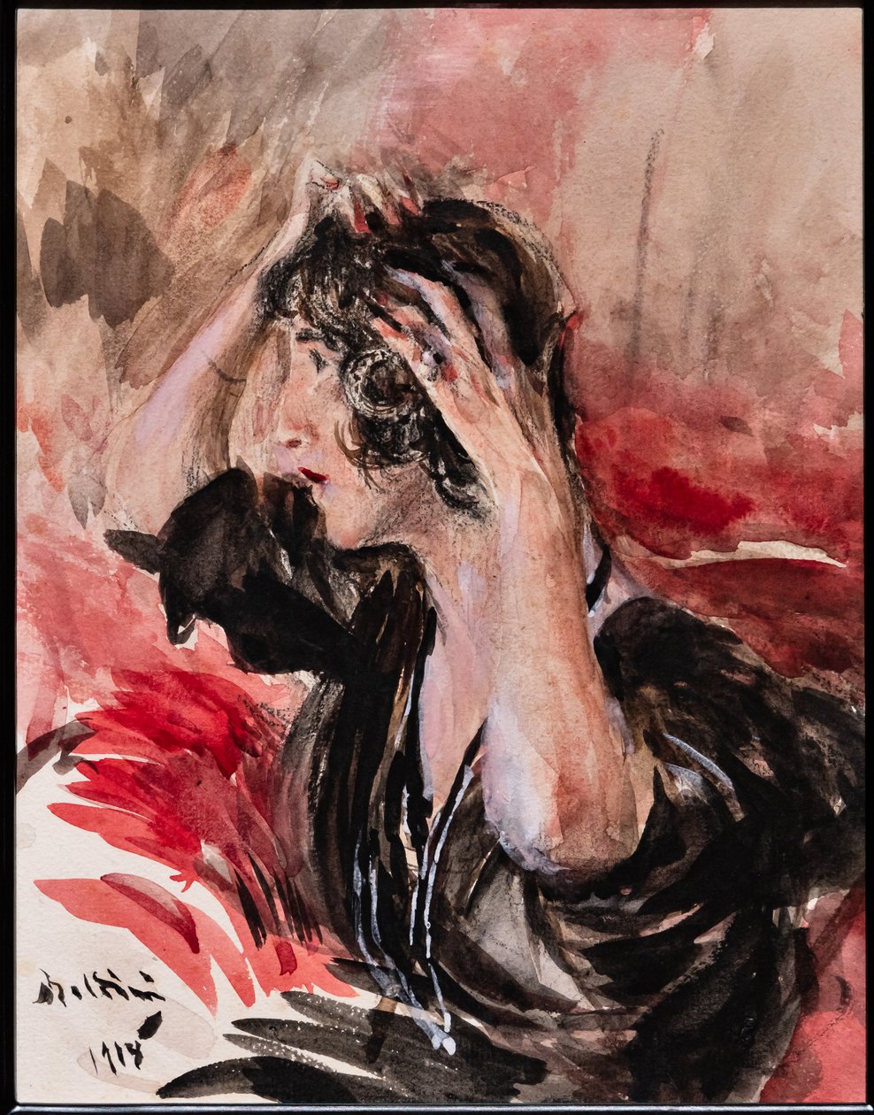 Girl Looking at Herself in the Mirror by Giovanni Boldini