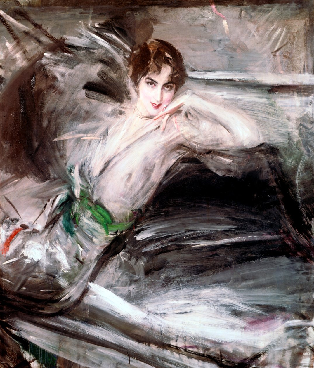 Woman Sat on Chair by Giovanni Boldini