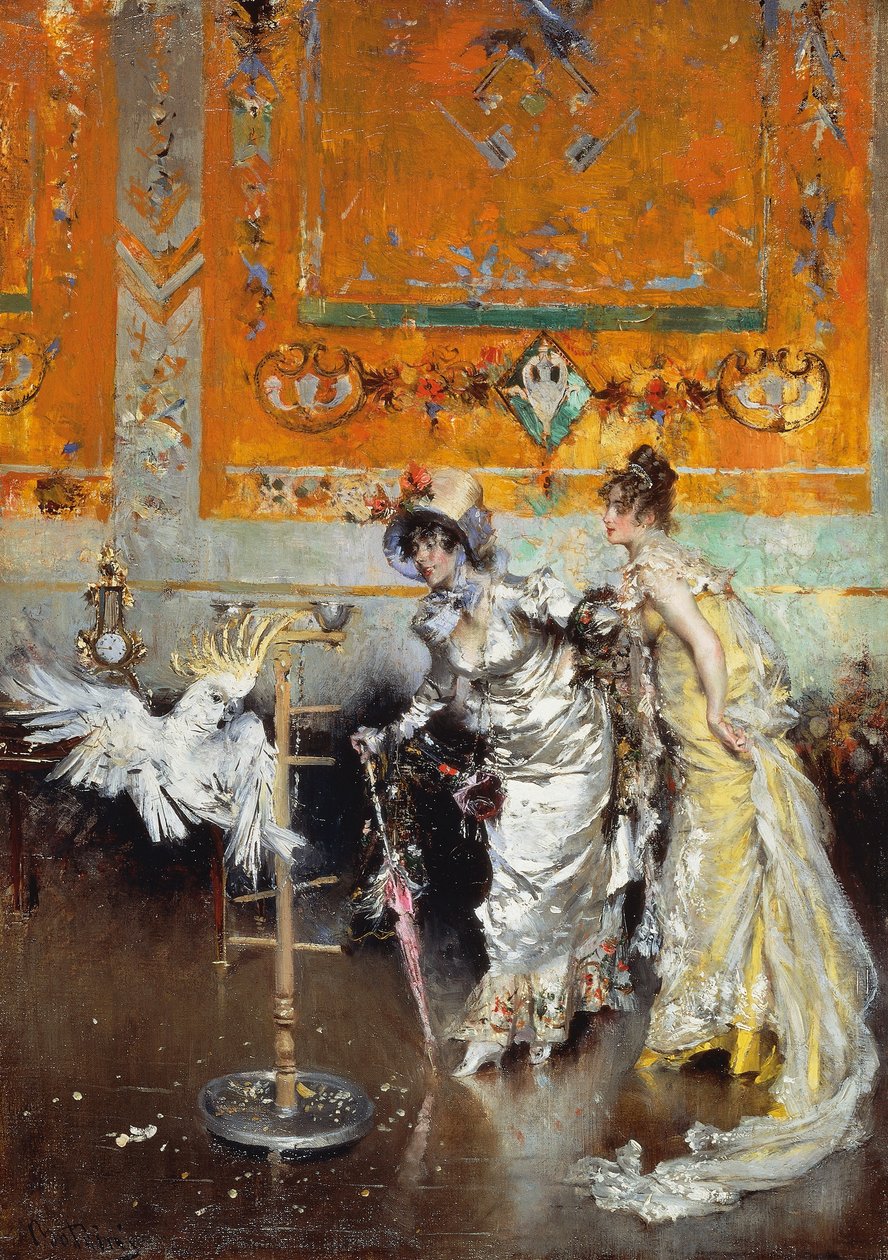 Women with Parrot by Giovanni Boldini