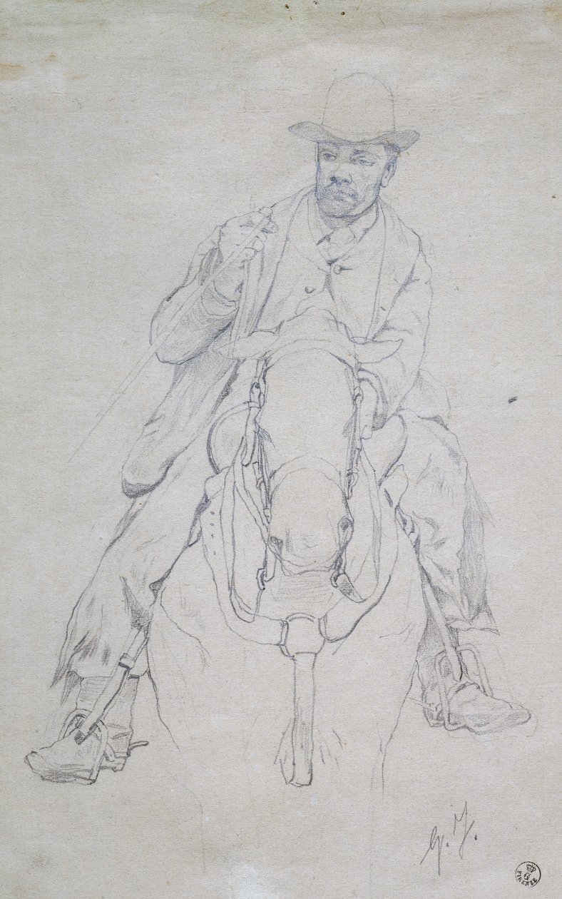Buttero on horseback (Tuscan cowboy) by Giovanni Fattori